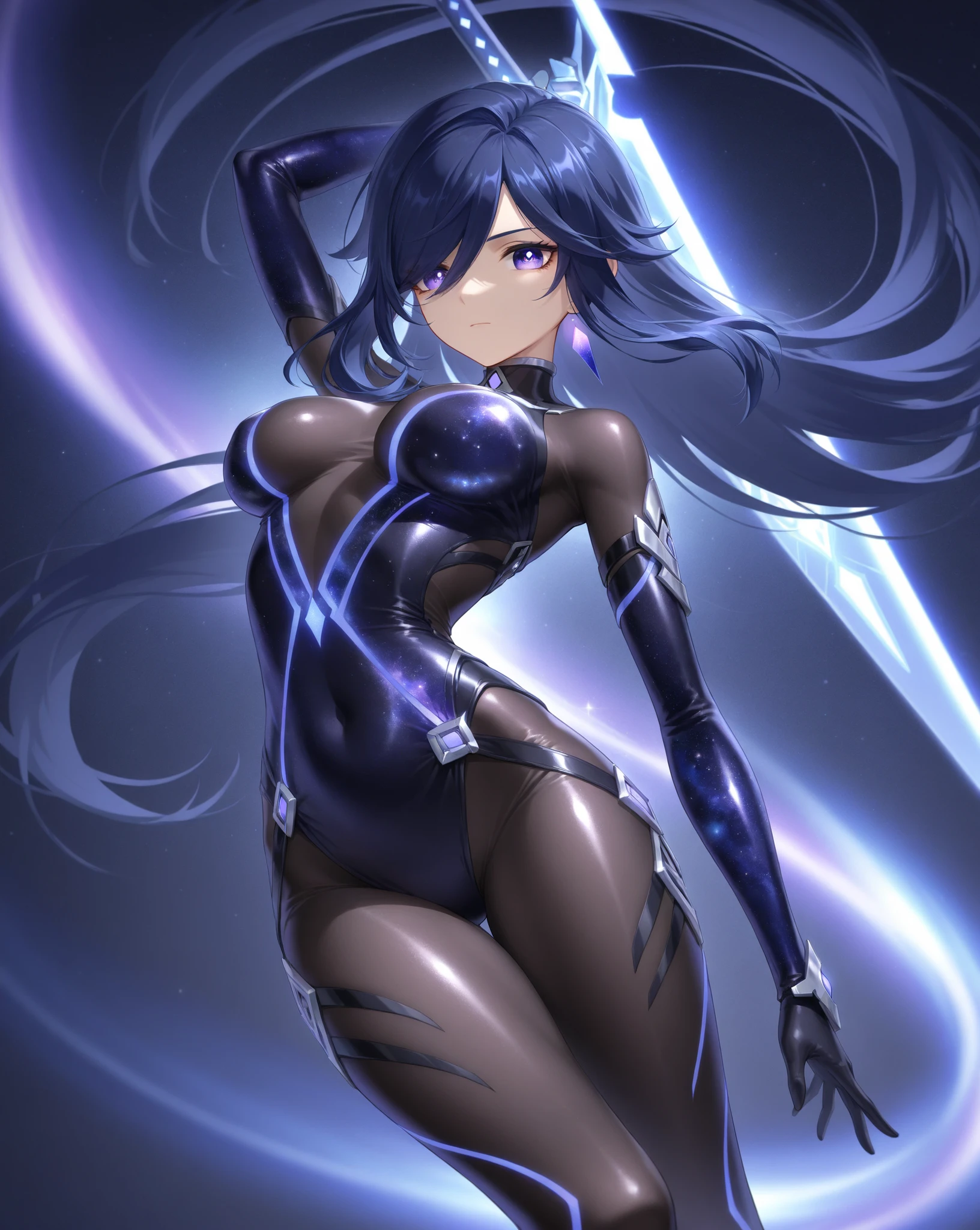 Masterpiece, Best Quality, Highly detailed, illustration, absurdres, street fighter, doll suit, shadaloo doll, 1girl, solo, expressionless, blank eyes, looking at viewer, red gloves, emotionless, black latex, corrution, mind control, female combatant, full body, hypnotized, unhappy trance, full body suit, leotard, perfect female body, extremely glossy latex, hypnosis, hypnoLora, empty eyes, Mind control device, thigh high, poses, submissive_pose, standing, standing at attention, Slave, slave oufit, full tight leg, black leggings, PaizuriLick, penis, uncensored, saliva, large_penis, nipples, Garie Tuman, Symphogear, senki zesshou symphogear, blue eyes , black hair, short hair