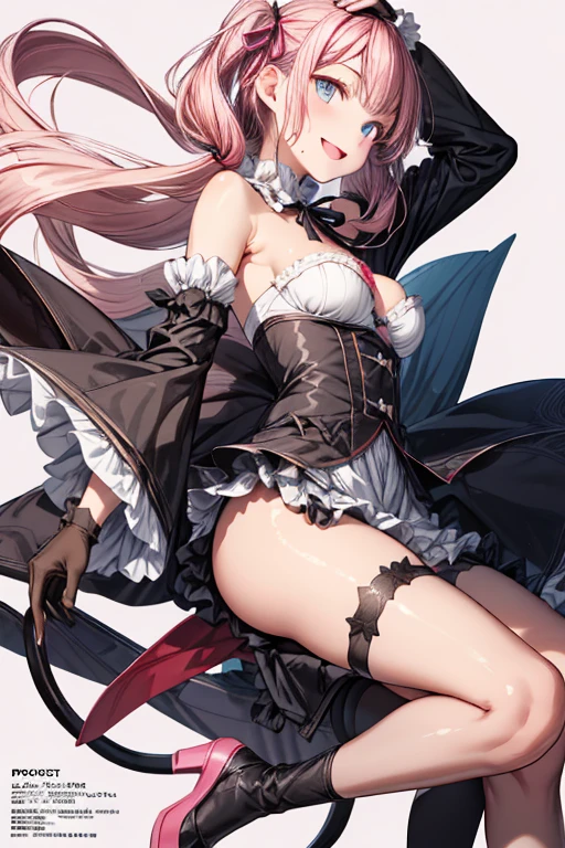 Sexy Lolita Princess Wearing a Low-cut Dress is Wrapped in Tentacles,Gluteal groove,miniskirt,Pout your hips