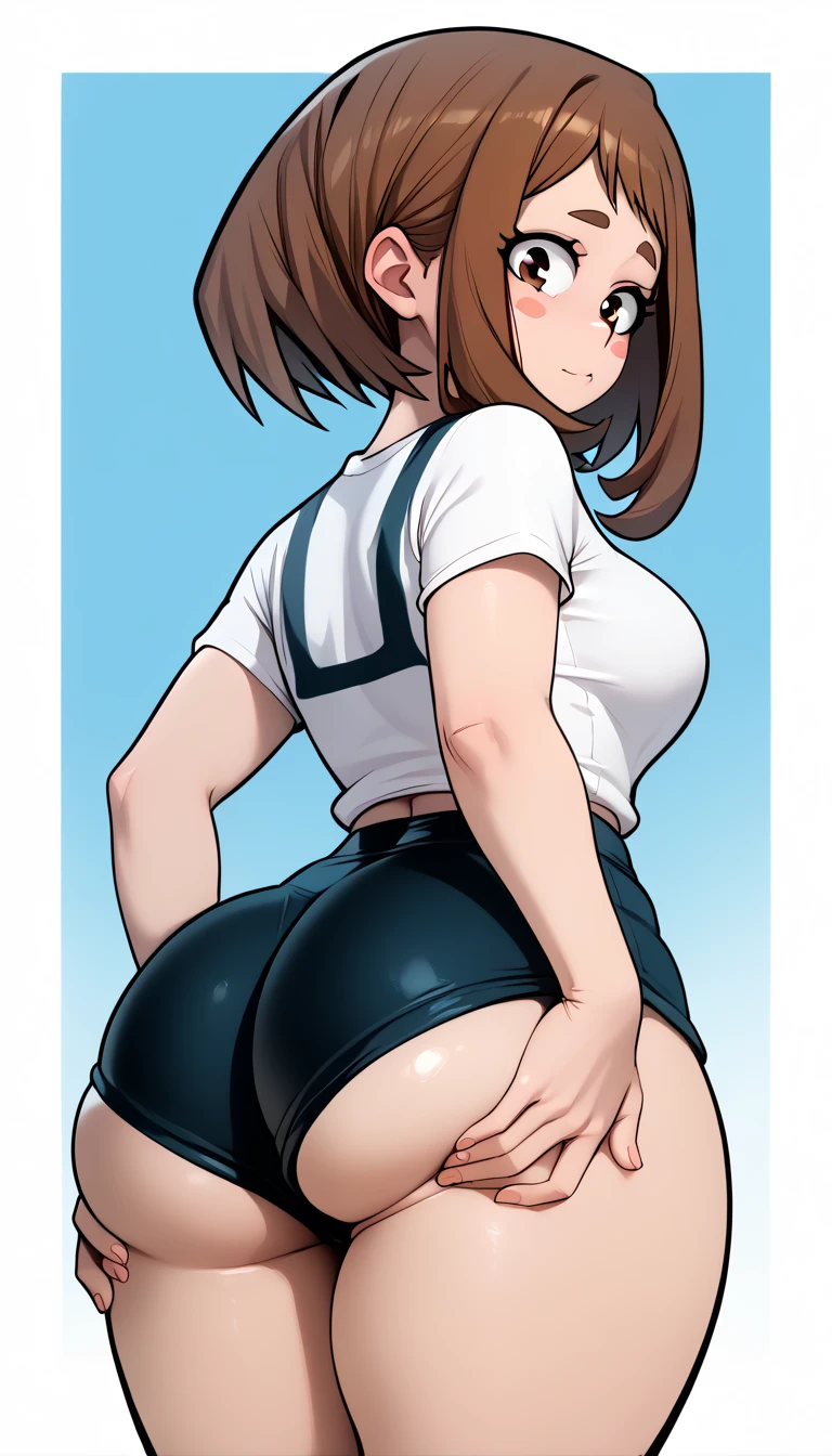 Anime-style image of a woman wearing a short skirt and glasses, hyperRealistic , a hyperRealistic , chic, Realistic , , Gwaiz, artwork in the style of Gwaiz, (SFW) Safe at Work, [ 4k digital art ]!!, Short full body portrait!,(masterpiece), (One serious civil service commissioner: 1.3), (Super thick and plump body: 1.3), (Huge breasts and buttocks)), (Small Head: 1.2), (Very small uniform)), (Shiny skin: 1.2), (A speech while crouching in the stands in the schoolyard in the morning)), {fat},1boy, penis, doggystyle, from behind, spreadassms, chubby body, fat body, short,ultra detailed, masterpiece, best quality, blush, a woman, rolling eyes, open mouth, school girl, wearing , wearing glasses, classroom, sunset, light particles, hdr, brown grey hair, midium wavy hair, shiny hair, bang, single braid, clear grey eyes, Smiling Kiss, Tongue Out, アニメ ,orgasm face, sexual climax, bitch, back shot, back view, low angle, from below, back view, arched back, looking back, all fours, chubby body, BIG ASS , saliva, BBW, slender waist, anal, seiza, hands on head,white eyes, Hand Drawn, Showing Ass, Bobcut, Knee socks, (Super thick and plump body: 1.3), Butt sticking out, Close your legs, seiza, spread legs, pleated skirt, Stretch your arms back, long pleated skirt, I can&#39;t see your butt, Buttocks hide, Arms folded behind back, Super big butt, Awesome numbness , Plump , Chubby, Butt sticking out,