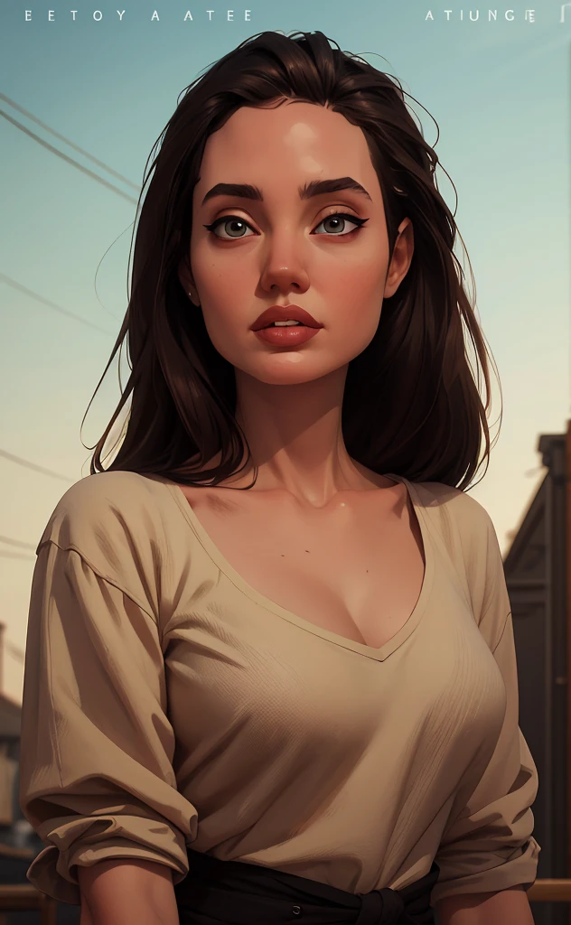 On a summer night, On a bustling street in the suburbs, a woman with tanned skin and extremely long black hair catches everyone's attention. She's wearing a provocative red top that fits her body perfectly., Jeans shorts and sandals with crystals, She walks down the alley, Leaving a trail of desire.