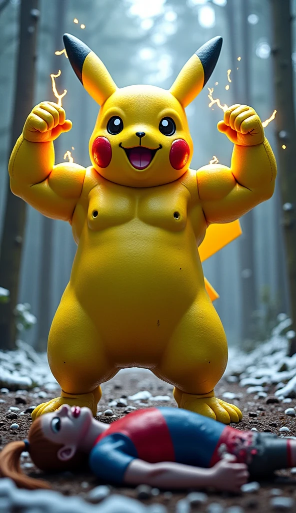 pikachu pokemon in the muscled