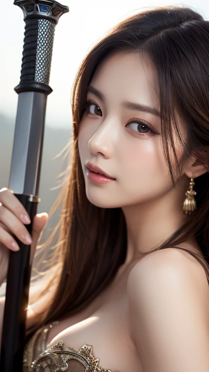 (Super beautiful woman)、((highest quality、8K masterpiece:1.3))、sharp focus:1.2、(super beautiful face:1.0)、(shiny skin:1.0)、realistic pictures、black hair、video lighting、High resolution eyes and face、video lighting、japanese actress、from the front、with a happy smile、whole body、Brush your hair up with your fingers.