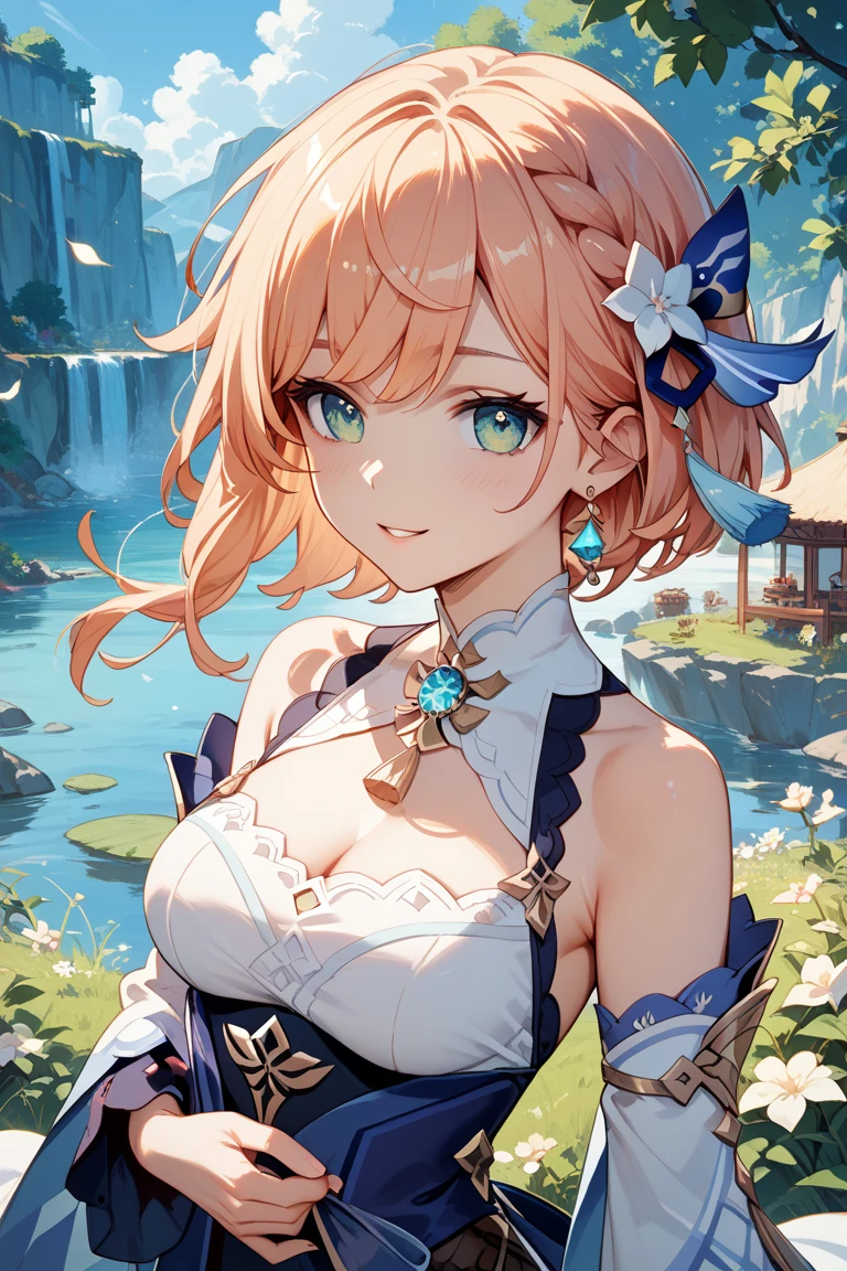 (blue eyes:1.2), (small breast:1.2), hair ornament, looking at viewer, (cowboy shot:1.5), idol girl, delicate and beautiful face, intricate details, super cute girl,  in a beautiful garden with super beautiful flowers,  delicate and beautiful face, mature girl, idol girl, super beautiful asian girl with super beautiful glowing eyes, super beautiful glowing multicolored hair, super cute hairstyle,Best quality, pink hair, large breasts, cleavage, navel, t-shirt, ((bra)),clothes lift, skirt, lying, full Body, perfect body ,sitting, armpit