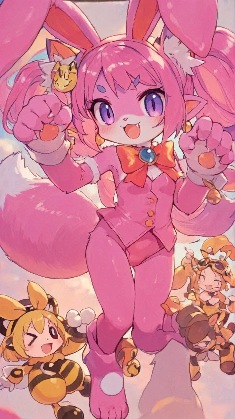 Highest quality、Great quality、16K、alone、fluffy、Furry、 A sparkling fantasy world where super cute beast girls jump around happily、cat beastman、Cat-like pupils、Vertical pupil、Cat Ears、Cat's lower body、Cat's legs、Reverse jointed feet、The jointed hind leg of an animal、covered in fur up to the waist、Completely naked、Long, saggy small breasts、Long Breasts、Saggy breasts、Huge nipples、Upturned nipples、Wide-open legs、fertilized egg cell、Sperm crowding around the egg、Obtaining sperm、Giant sperm、Enlarged labia、Love juice overflowing from the vaginal opening
