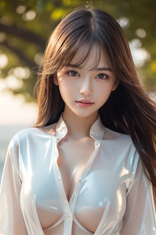 (highest quality, 8k, 32k, masterpiece, Ultra-high resolution: 1.3), Attractive Japanese women photos, One Girl, (big: 1.0), Abdominal muscles, Perfect body, (Transparent shirt: 1.1), Highly detailed face, Detailed lips, Beautiful Eyes, double eyelid