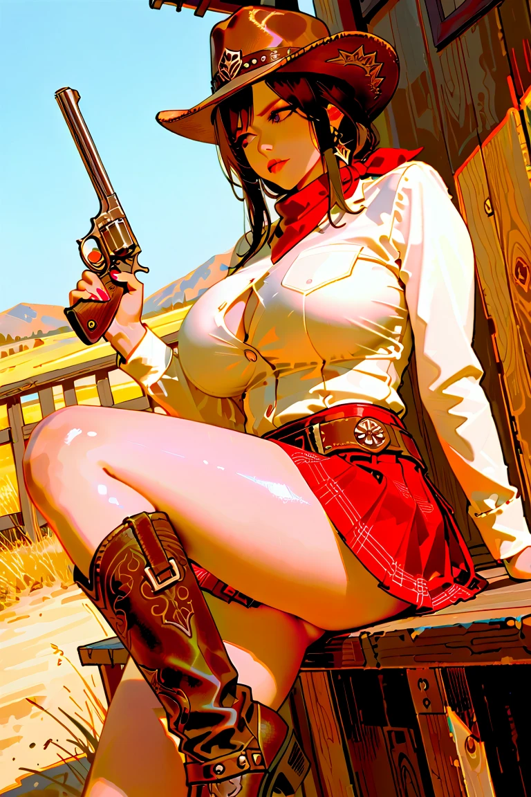 realistic photo, shiny skin, glossy skin, (western, horse, sky, clouds:0.5), nipples, pussy, pubic hair, 
intricate details, ultra-realistic, high saturation, high contrast, 35mm raw photo, 
embedding:Style-EMCG.pt, <lora:add_detail:0.25>