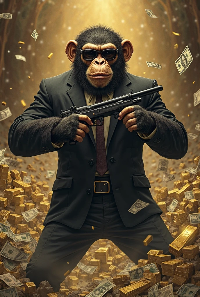 monkey with money and gun --auto