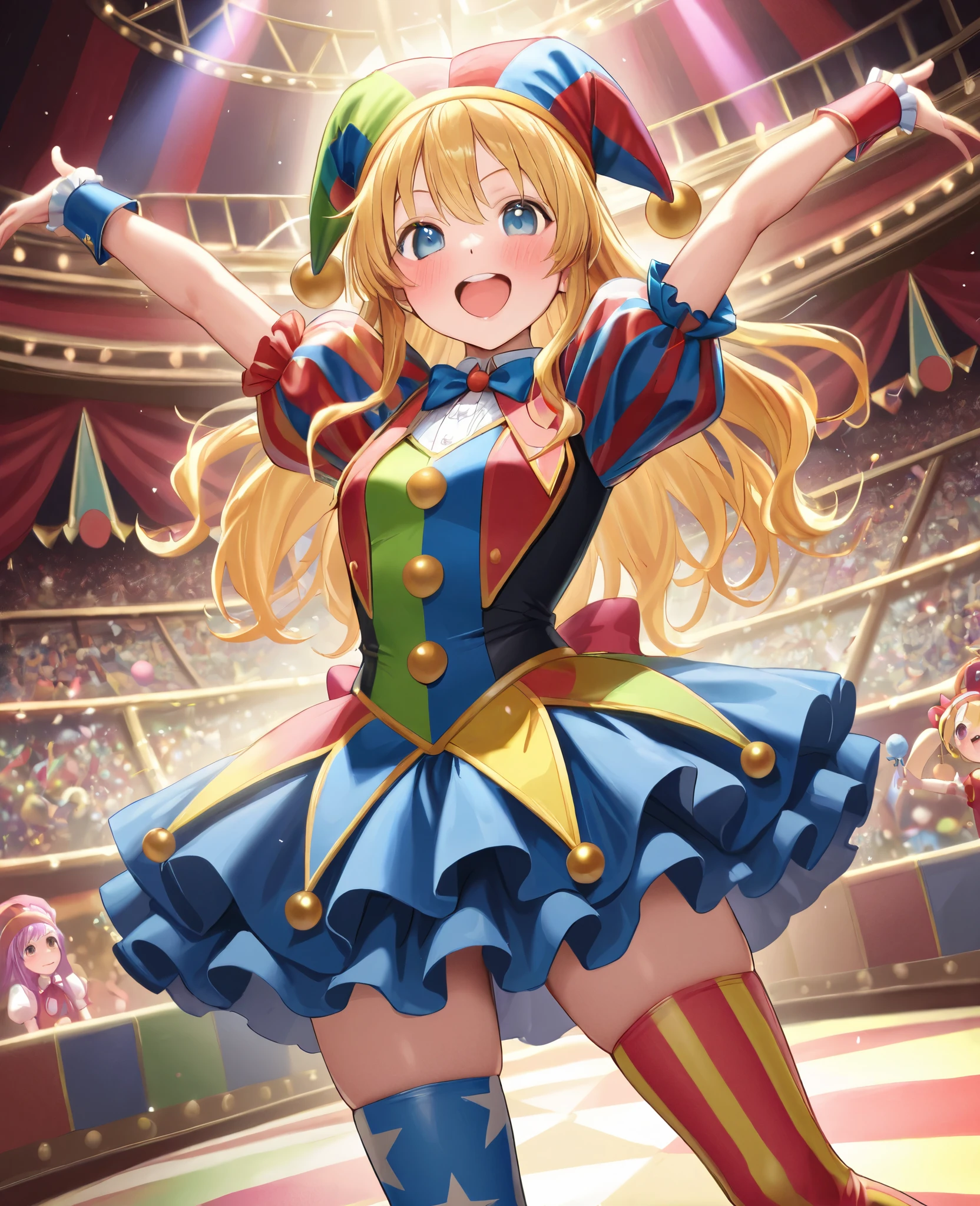 CIRCUS, CIRCUS,masterpiece,8k, Best Quality ,,colorful,Jester Sonnet, please laugh for me, for you , please laugh for me, for you , When will the day come when we can really laugh and talk、