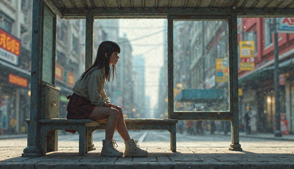 sitting park bench