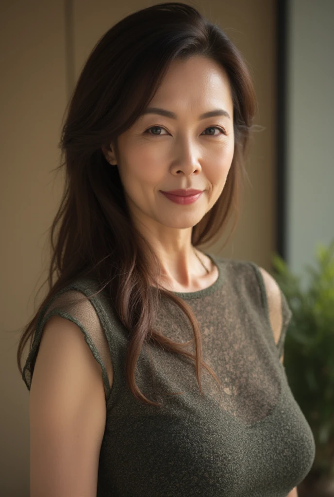 ((Highest quality)), ((8K)), ((masterpiece:1.3)), (Perfect look), (Photorealism:1.6), (One Japanese Mature), (JMA, PT), ((画面中央にOne Japanese Mature)),