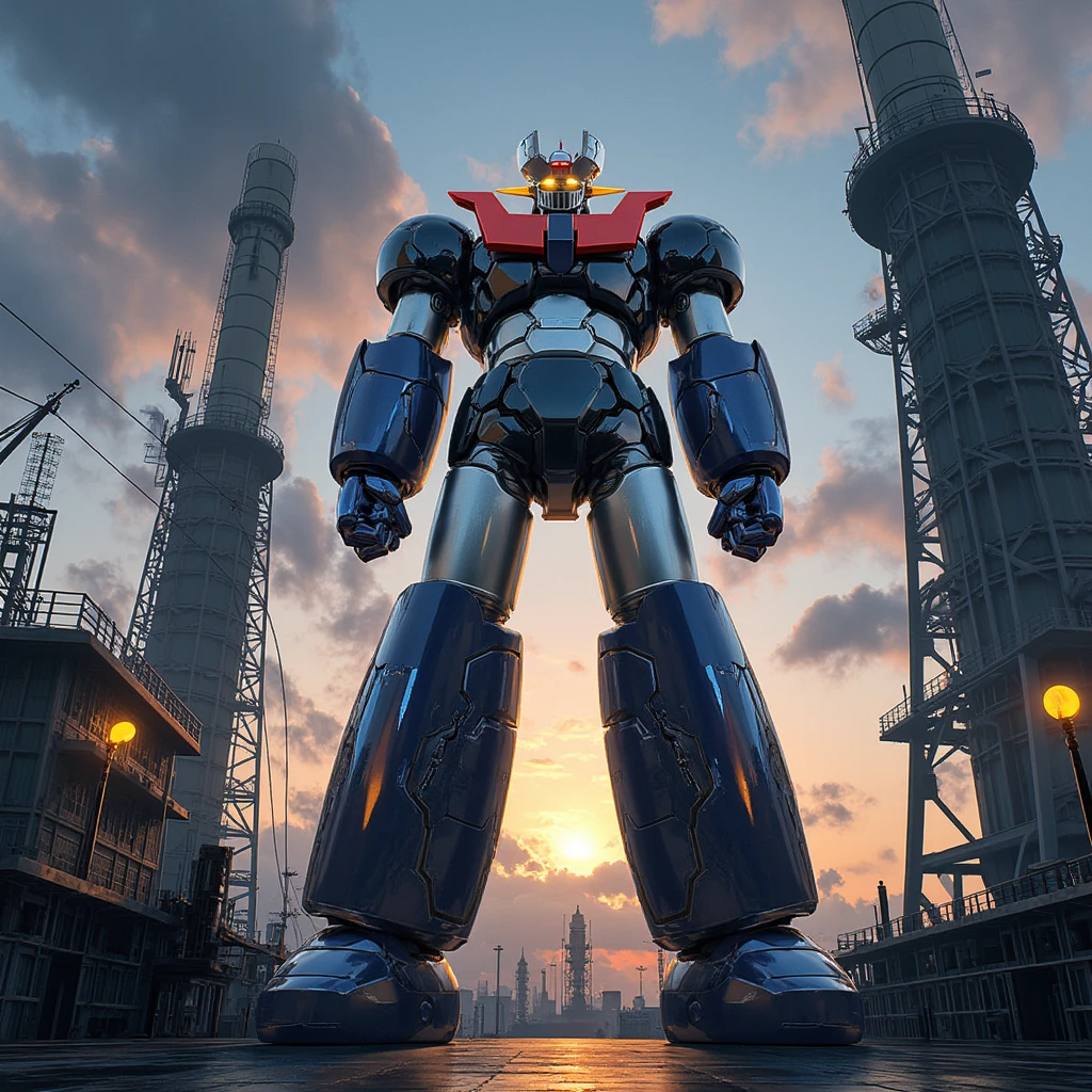 Beautiful giant robot Mazinger Z, towering 100 meters ahead - SeaArt AI