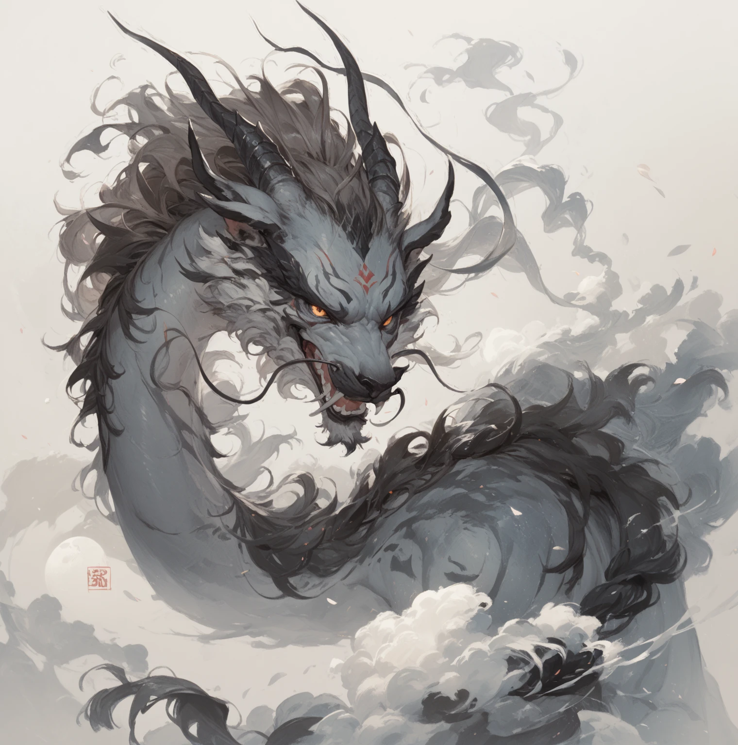 A painting，Chinese dragon painted by Wu Guanzhong，pink的中龙，Cyberpunk，Ink Painting，pink，National Trend，White background，Abstract simple lines，illustration，masterpiece，Ultra HD