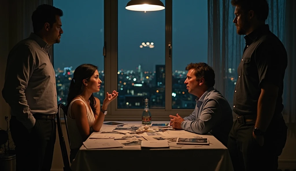 Couple sitting at a table, with a sad vibe, without love, The two don't touch or look at each other.
