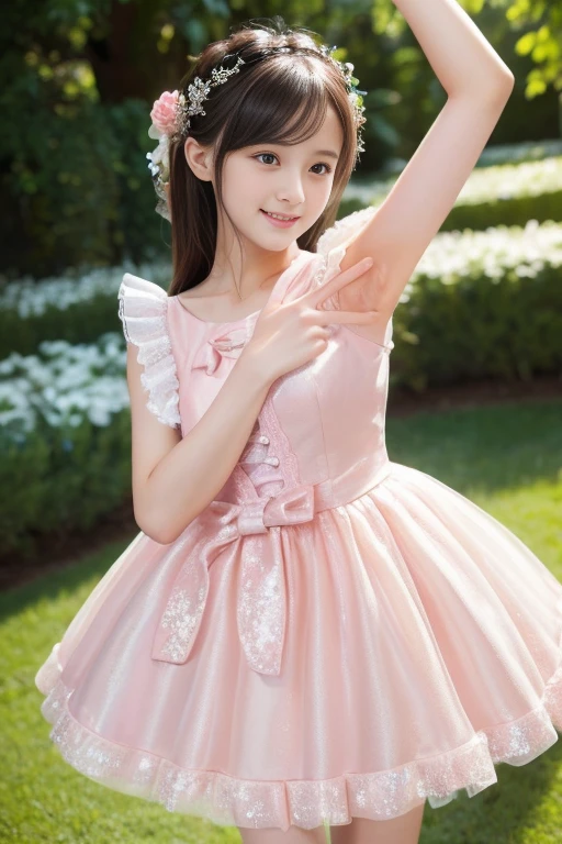 (Highest quality、masterpiece、8k、Best image quality、Hyperrealism、Award-winning works)、1 cute beautiful girl、(alone:1.1)、(1 photo:1.1)、(cute, Girlish, A sheer lolita dress in light pink and light blue:1.2)、(Cute Girlish big ribbon:1.1)、(Cute and luxurious hair accessories:1.1)、(The perfect Lolita dress with attention to detail:1.2)、(A cute dress with frills and ribbons:1.1)、(cute lolita dress with lace decorations:1.1)、(Cute Girlish lolita wavy hair:1.1)、(Low length:1.1)、(height: 140cm:1.1)、(Very large breasts:1.5)、(Glamorous Body:1.5)、(Big cleavage:1.5)、(Pink Roses:1.1)、(cute heart symbol:1.1)、Cute Lots of frills、(Big cute ribbon:1.1)、Accentuate your body lines、Slender body、Standing Elegantly、(Pastel color Girlish and luxurious lolita room background:1.1)、(A fairytale lolita room with attention to detail:1.1)、(cute light blue decorative wall:1.2)、(cute room with a Girlish atmosphere in pastel colors:1.1)、(cute room with very bright and shiny pastel colors:1.4)、(A very bright and shiny room:1.2)、(Full of pastel colors:1.2)、(very bright and vivid:1.4)、(cute pastel color wall decoration:1.2)、Blurred Background、Standing Elegantly Girl、Accurate anatomy、Perfect Makeup、Long eyelashes、Glossy Lips、Ultra HD glossy skin、(Ultra-high definition, bright and beautiful skin:1.2)、(Super bright and radiant skin:1.2)、Ultra-high definition glossy lips、Ultra-high definition beautiful teeth、Light brown and blonde hair、Light brown eyes