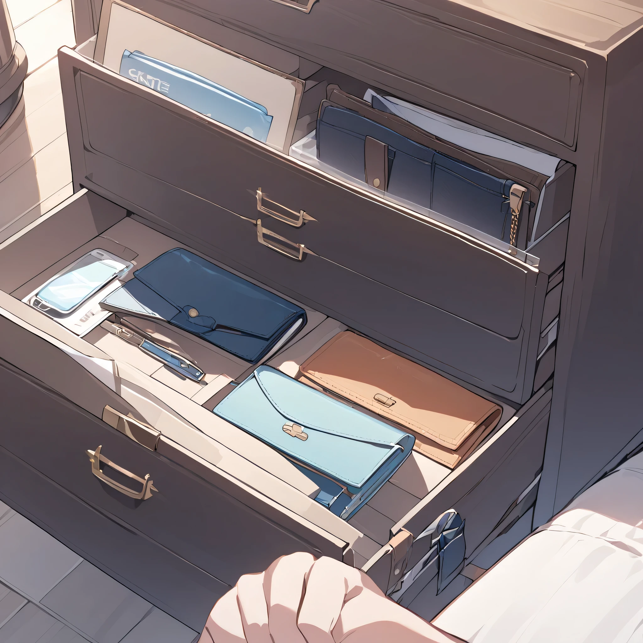 chest of drawers、wallet、close-up