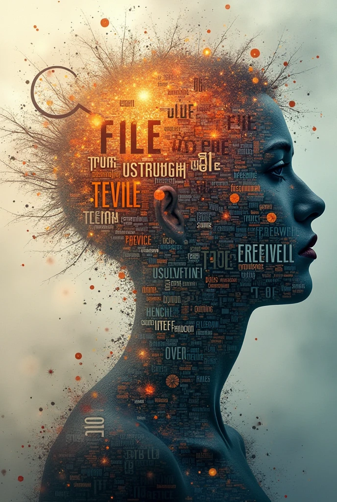 Create an explanatory image of what your vision is like to understand a text.