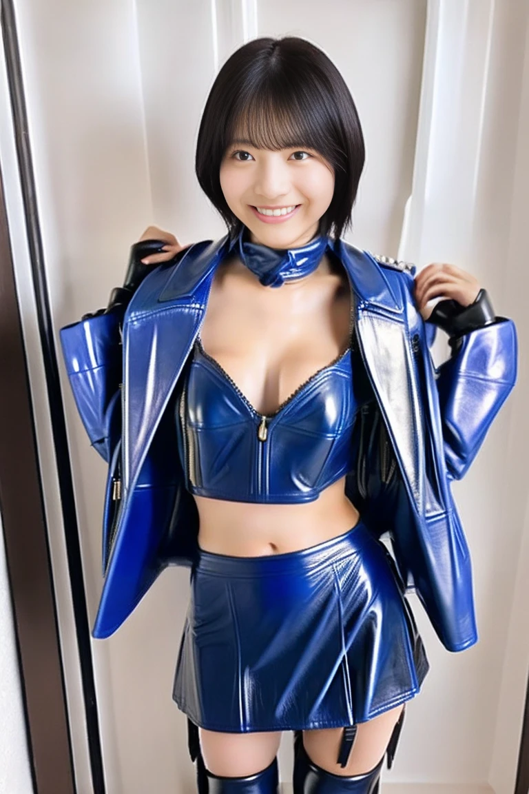 1 girl, Aya Hirano, wearing a erotic latex bikini costume