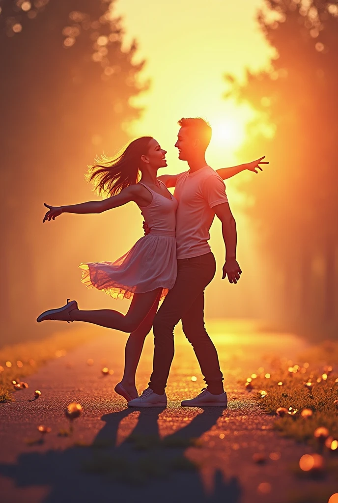 Pair skater silhouette，exist ，