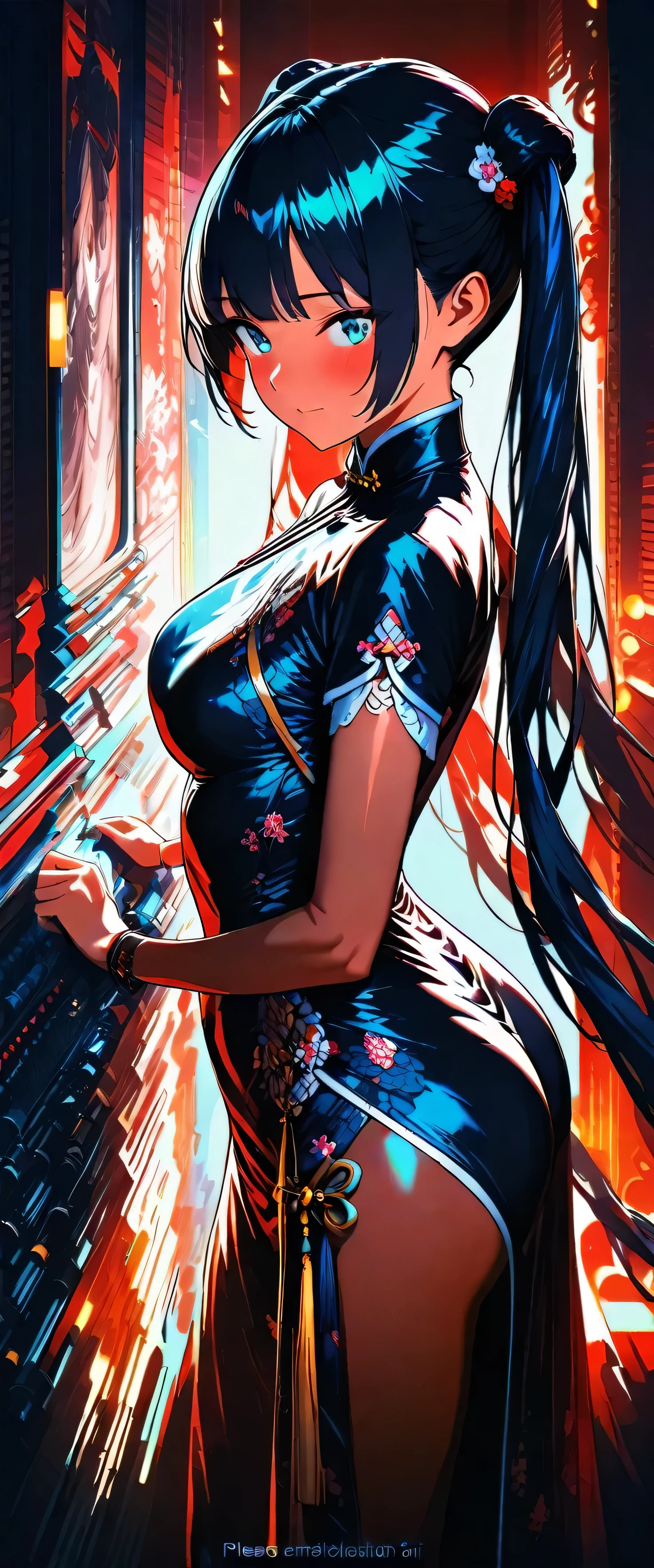 (rule of thirds:1.4),((hyper-realistic illustration:1.4)). Pretty 27 yo Chinese woman, Short, beautiful figure, cute butt. (smile), Sheer lace dress, high heels. Masterpiece, best quality,(highly detailed:1.2),(detailed face and eyes:1.2), depth of field, 8k wallpaper, natural lighting, core shadows, high contrast, bokeh.