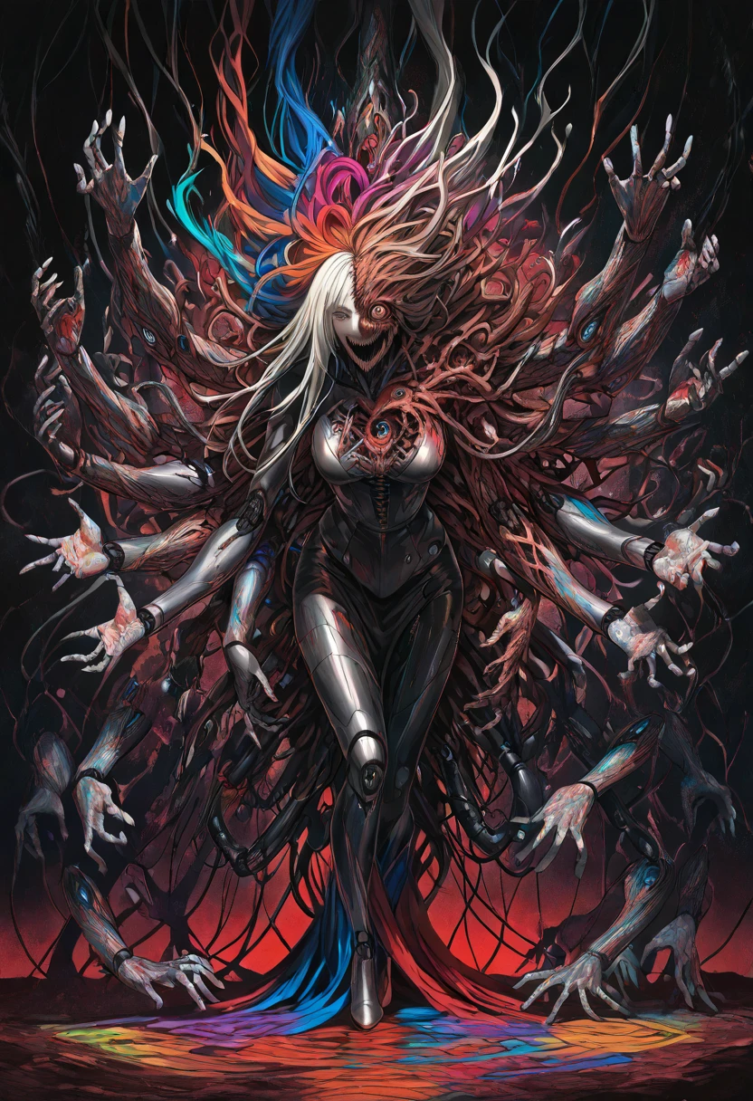 a close up of a woman with a red hair, female humanoid creature, female alien, alien woman, lolth, hot goo humanoid woman, hot slime humanoid woman, slime woman hybrid, perfect human female specimen, slime skin, female assassin, female full body