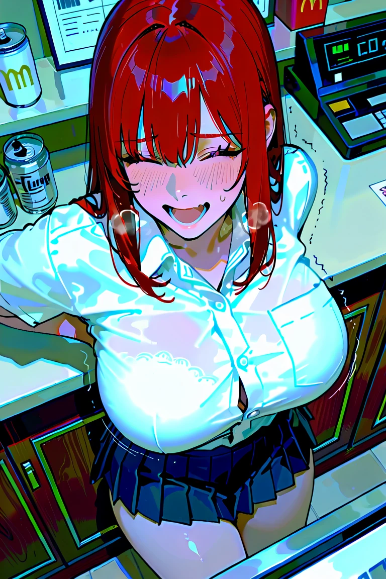 secretary、Nora Valkyrie、Orange Hair、shirt、Short sleeve、Glasses、Cleavage、Nipples、Big Breasts、smile、Red lipstick、makeup、Earrings、Five fingers、semen、Expressive、Big Breasts、Eyes open、semenが多すぎる、Thick penis、Blowjob、deep throat、Motion Lines、score_9、score_8、score_7、score_8_up、score_7_up、score_6_up、主観Blowjob、excited、胸にsemen、Drooling、office
