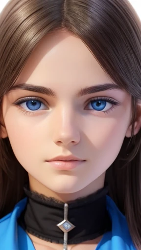 highest quality、realistic、Japanese、girl、zoom、look up、cute、gray eyes、long hair、brown hair、all back、Forehead is coming out、leotard、face close up
