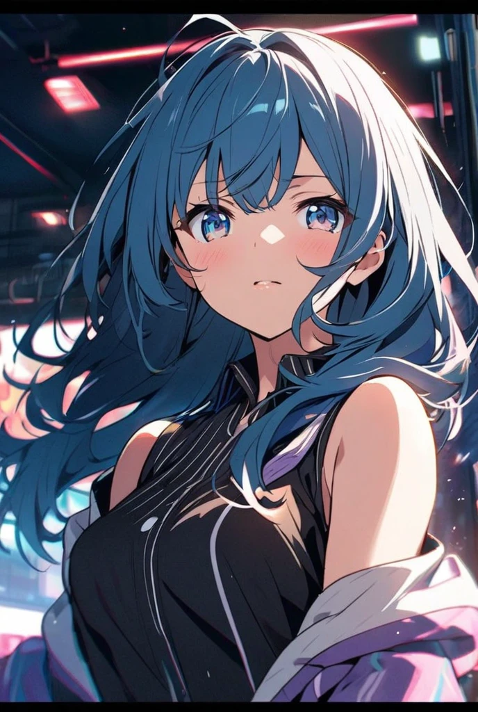 最high quality、best image quality、masterpiece、teenage girl((18-year-old、 By becoming、vest bust、medium bust,wide open breast tea、black eye, gray hair、long hair、thin,highest valley、Love of the Universe、Cosmic dress)),high quality、beautiful art、background((Lunar surface、Mysterious space))debris flies、Depth of written boundary、movie、visual art、perfect art、8K,genuine
