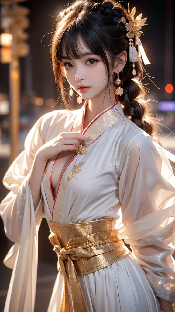 watching at viewers、Background with((The ancient capital of Japan:1.2)And the moon、((dense background))、(Colorful:0.8),,(Solo:1.2), (Ink splashing),(splashes of colour),((watercolor paiting))),BREAK {{{Luxury kimono(Colorful kimono(Detailed golden embroidery,))}}}、face perfect,Depict a beautiful and graceful woman of Japan。(poneyTail:1.5)、Woman with shiny black hair、perfect hand、Heart in the eye,Large breasts,cleavage of the breast,full body Esbian。 Wallpaper 8K, .Blur the background with a sickle,((masutepiece)), ((Best Quality)),epicd(Lige Fries Photography、sony a7、50 millimeters、pores:1.5、Farbe、ultra-detailliert:1.5、film grains:1.4、hyper realisitic:1.5)、octan render、 ultra realistic lifelike textures、masterpiece、unrealengine5、the Extremely Detailed CG Unity 8K Wallpapers、Madly detailed photo、Ultra-realistic light、(Pulitzer Prize for Best Photography、Taylor Wessing Award for Best Photography)