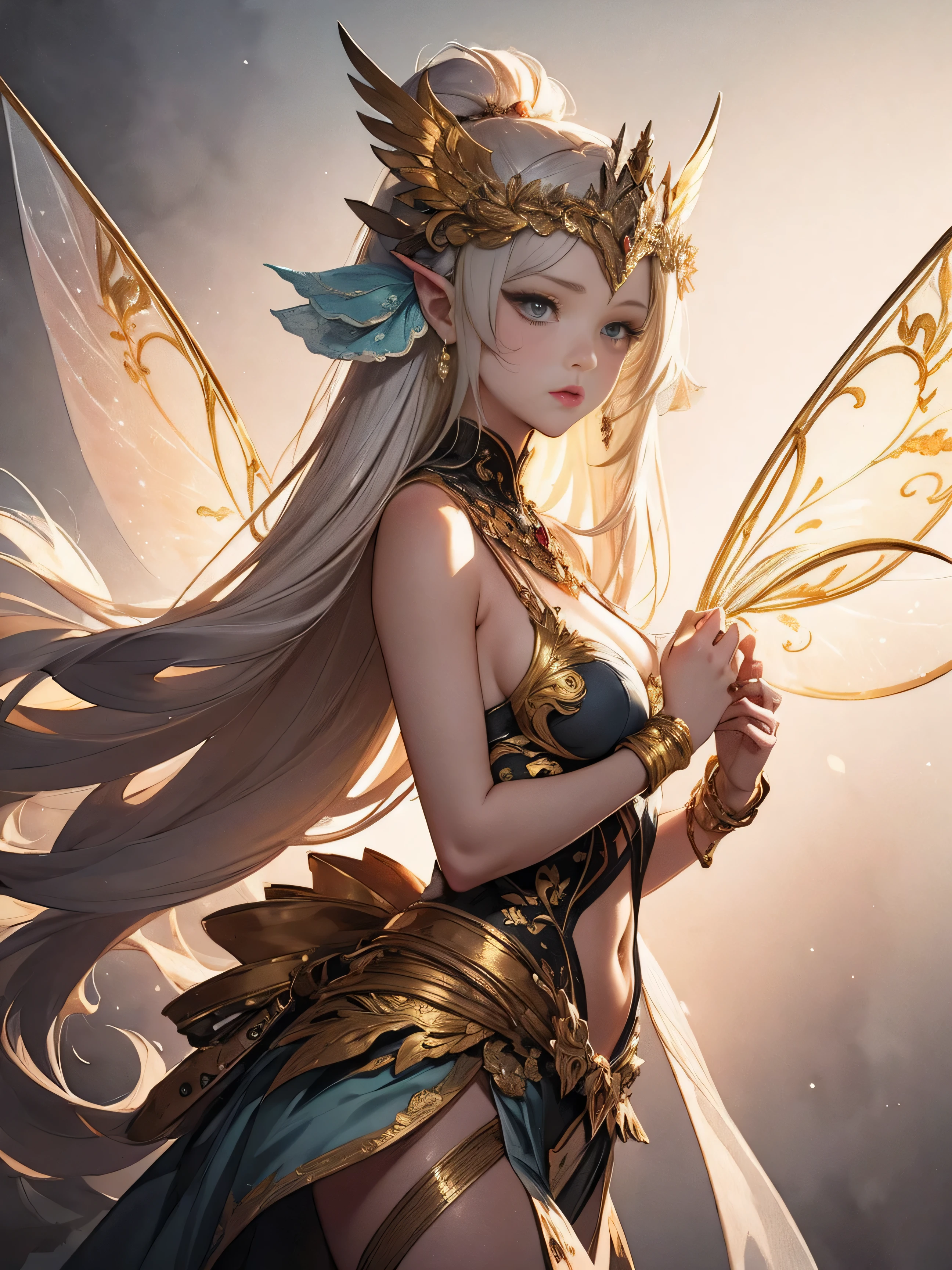 (best quality,highres,masterpiece:1.2),ultra-detailed,(realistic:1.37),cute,golden yellow fur,detailed face,round cheeks,happy expression,sparkling eyes,pointy ears,energetic pose,body covered in small patches of black,white belly,stripe-shaped tail,lightning bolts,electricity sparks,playful atmosphere,anime style,vivid colors,warm lighting
