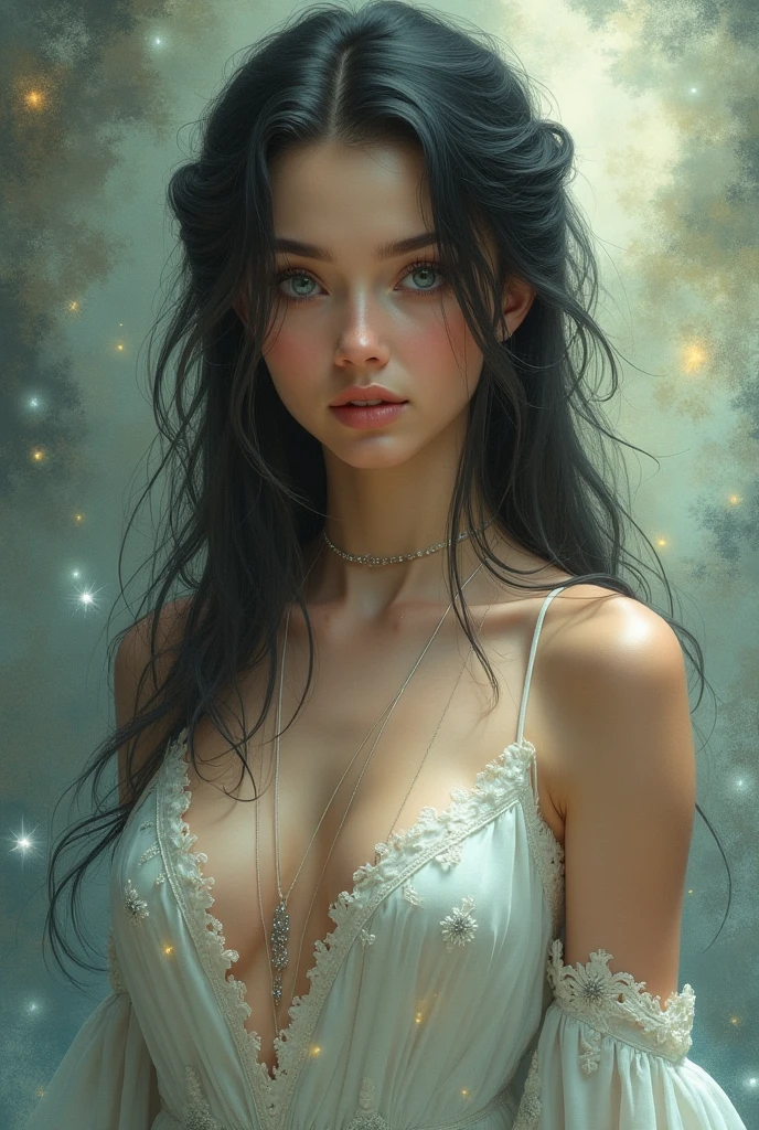 score_9, score_8_up, score_7_up, score_6_up, rating:safe, 1girl, solo, black_hair, wavy_hair, jewelry, blue_eyes, earrings, long_hair, looking_at_viewer, curly_hair, upper_body, lips, lace, (night:1.3), cxqz8r, medieval_landscape, fullmoon, rpg, (hair_over_breasts:1.4), (hair_censor:1.3), naked, rating: safe