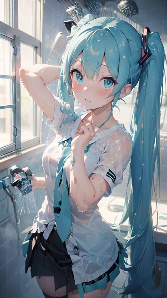 hatsune miku,morning、taking a shower