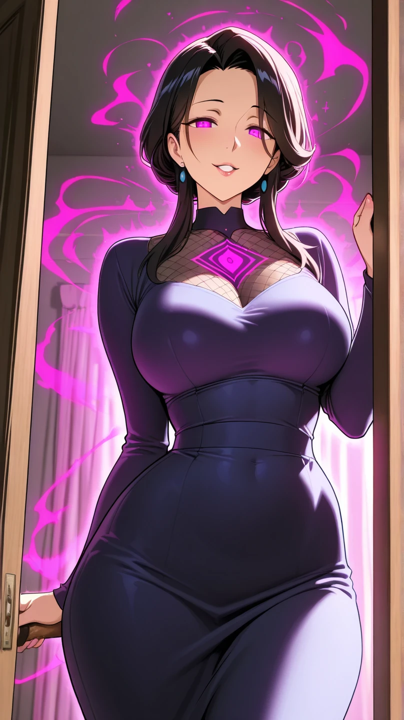 masterpiece:1.5, best quality:1.5, aesthetic, 1girl, sidelocks, cinematic lighting, sharp focus,large breasts , mature female, horny ,16k, glowing eyes, detailed 4k eyes,
playground,seduction,sexy lips, parted lips,detailed lips,
red lips, high detailed background,((big purple eyes)), detailed face,shiny skin,
auntjunev2,AuntJune,,hair bun, bangs, messy hair,
Pink skirt, solo, brown hair, breasts, sleeveless, looking at viewer, large breasts, bag, brown eyes, shirt, holding,Black floral print skirt, bare shoulders, indoors,red sweater, short hair, shirt tucked in,