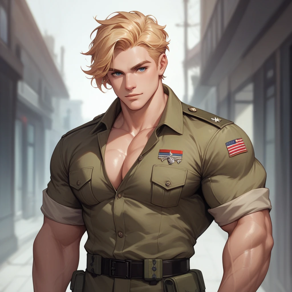 (masterpiece, Best quality 12 year old boy), 1 boy, adult, huge muscles, big body, Slightly modify the abdominal contour, Short blonde hair，brown eyes, complicated, Rainforest, Muscles sparkle in the sun，shirtless，Wearing khaki adventure pants，outdoor adventure boots,pained expression，bite lip， bright colors,(depth of field:1.2),looking at the audience, sit on stone, huge hyper muscle, groping chest