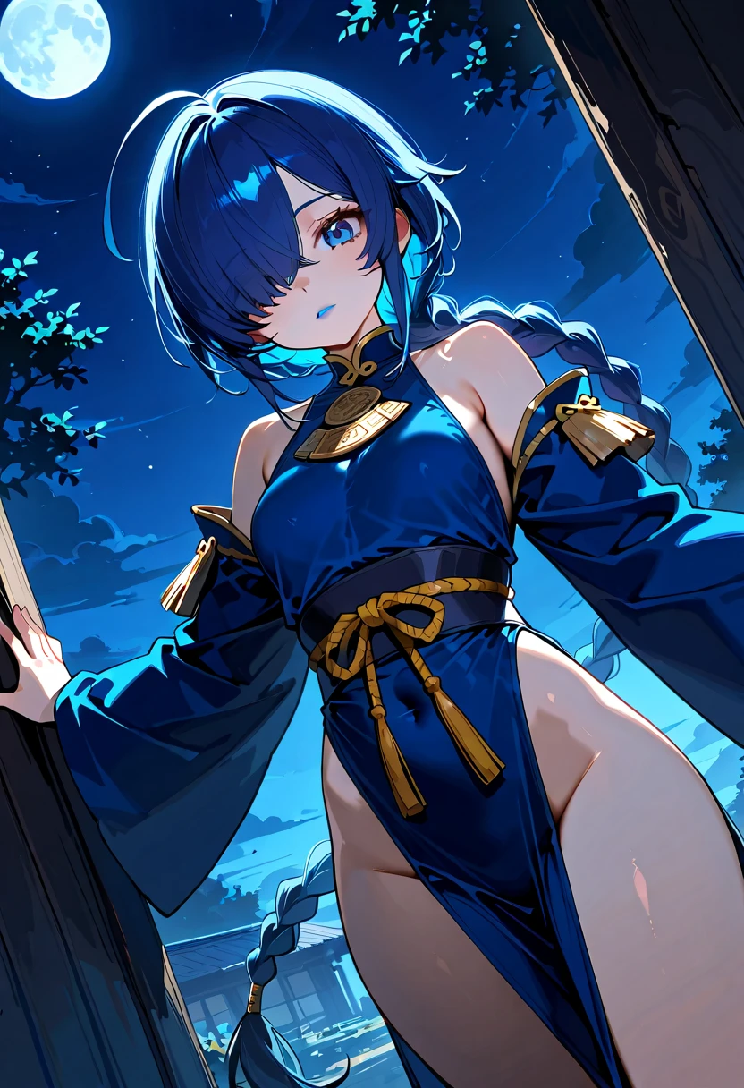 BREAK (masterpiece:1.2), best quality, high resolution, unity 8k wallpaper, (illustration:0.8), (beautiful detailed eyes:1.6), extremely detailed face, perfect lighting, extremely detailed CG, (perfect hands, perfect anatomy),onsen,hot springgs,night,stars,moon,starfall,twin braids, long hair, blue hair, blue eyes
yukata,kimano,bathrobe,belt,naked shoulders,nipples,nipples see through,no bra,witch hat, black hat,panties, wet panties, camel toe, shy face,cleavege,neckline,