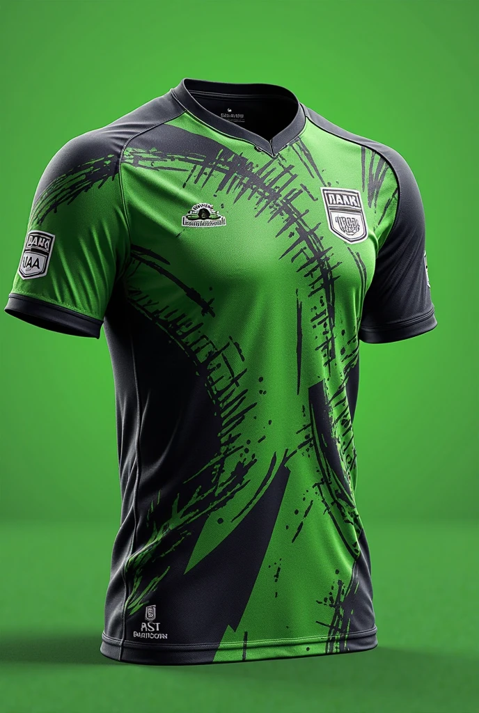 volleyball game uniform with dark green color with a black snake on the coat of arms