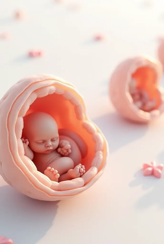 create a sequence of 9 photos each representing embryonic development, realistic image with size for PowerPoint slide