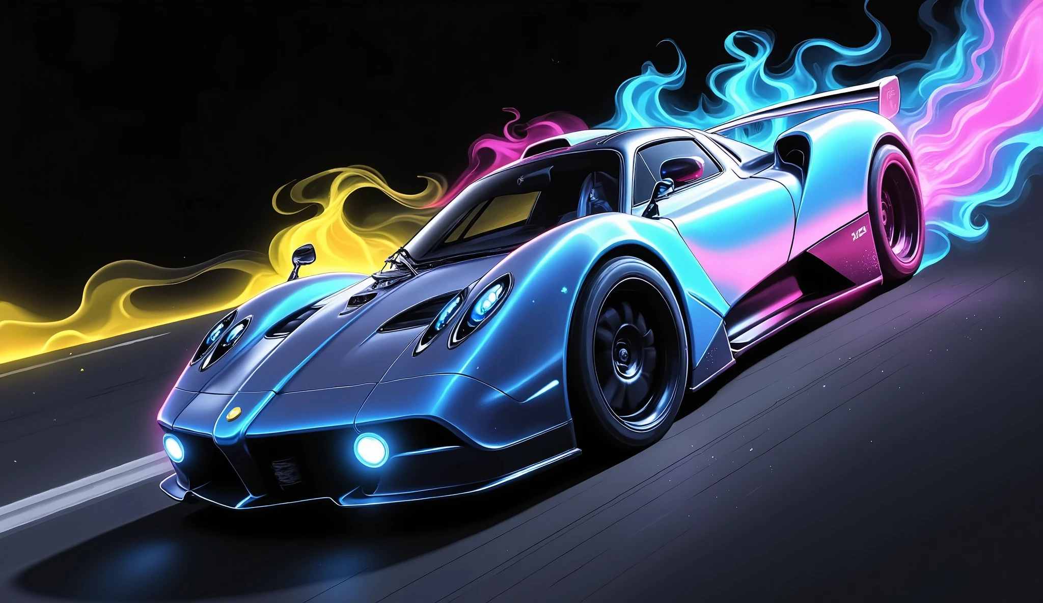 Pagani Zonda,Pagani Automobili hypercar,2-door coupe ,midship design,speeding through the Nürburgring,Hyperreal,4K detail,professional,Photographer's,athletic , stylish , top quality,UHD, bright colors,vibrant colors,dynamic