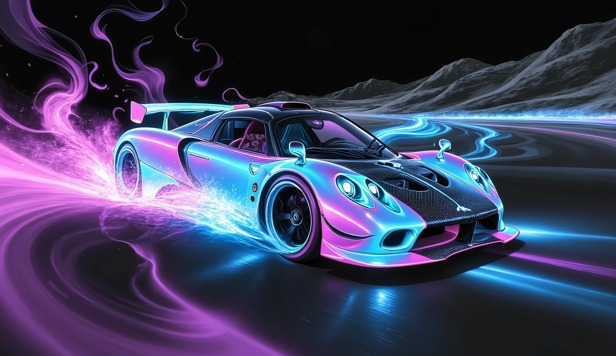 Pagani Zonda,Pagani Automobili hypercar,2-door coupe ,midship design,speeding through the Nürburgring,Hyperreal,4K detail,professional,Photographer's,athletic , stylish , top quality,UHD, bright colors,vibrant colors,dynamic