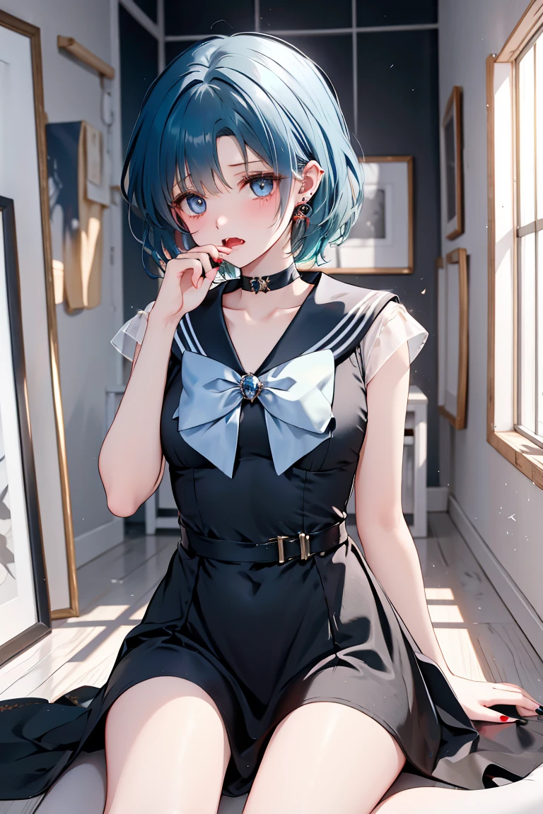high quality, 最high quality、 Stylish design, (((The cutest girl))), ((Thin legs))、(((最high quality))), High resolution, ((detailed)), ((masterpiece)), ((Super detailed)), 16-year-old girl、Landmine Fashion、Black Hair、Inner Color、((Sexual))