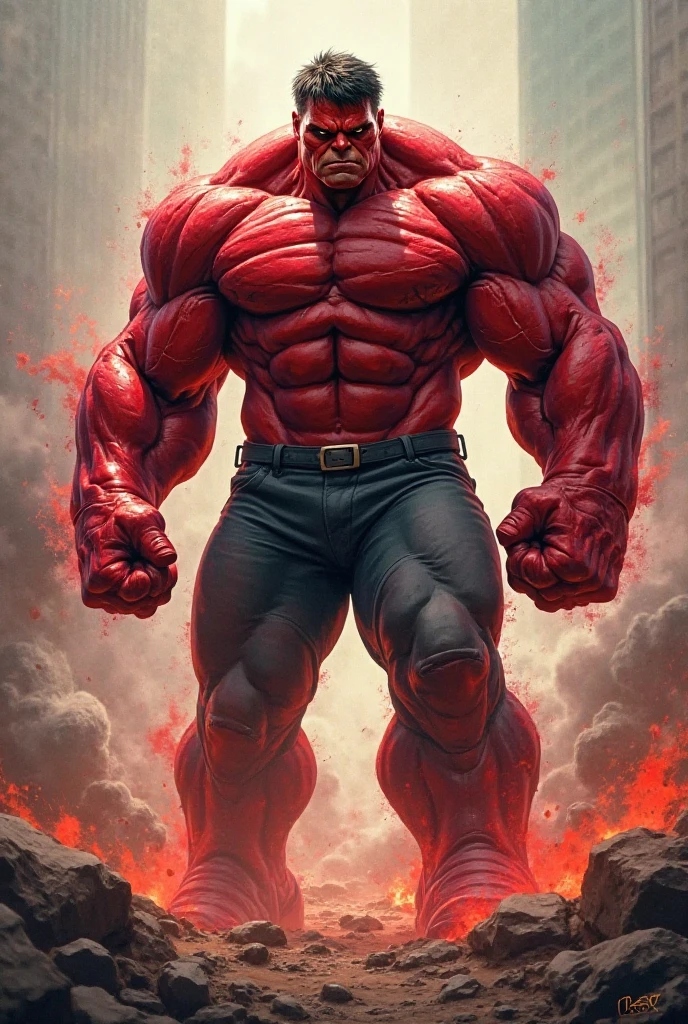 最high quality、Best image quality、masterpiece、monster((Strong body、Kong、Muscular、Bipedal、Red body、roar、Giant creatures、)),high quality、Beautiful art、background((City))、Flight、Flying debris、Written boundary depth、movie、Visual Arts、Perfect art、8K,Genuine,