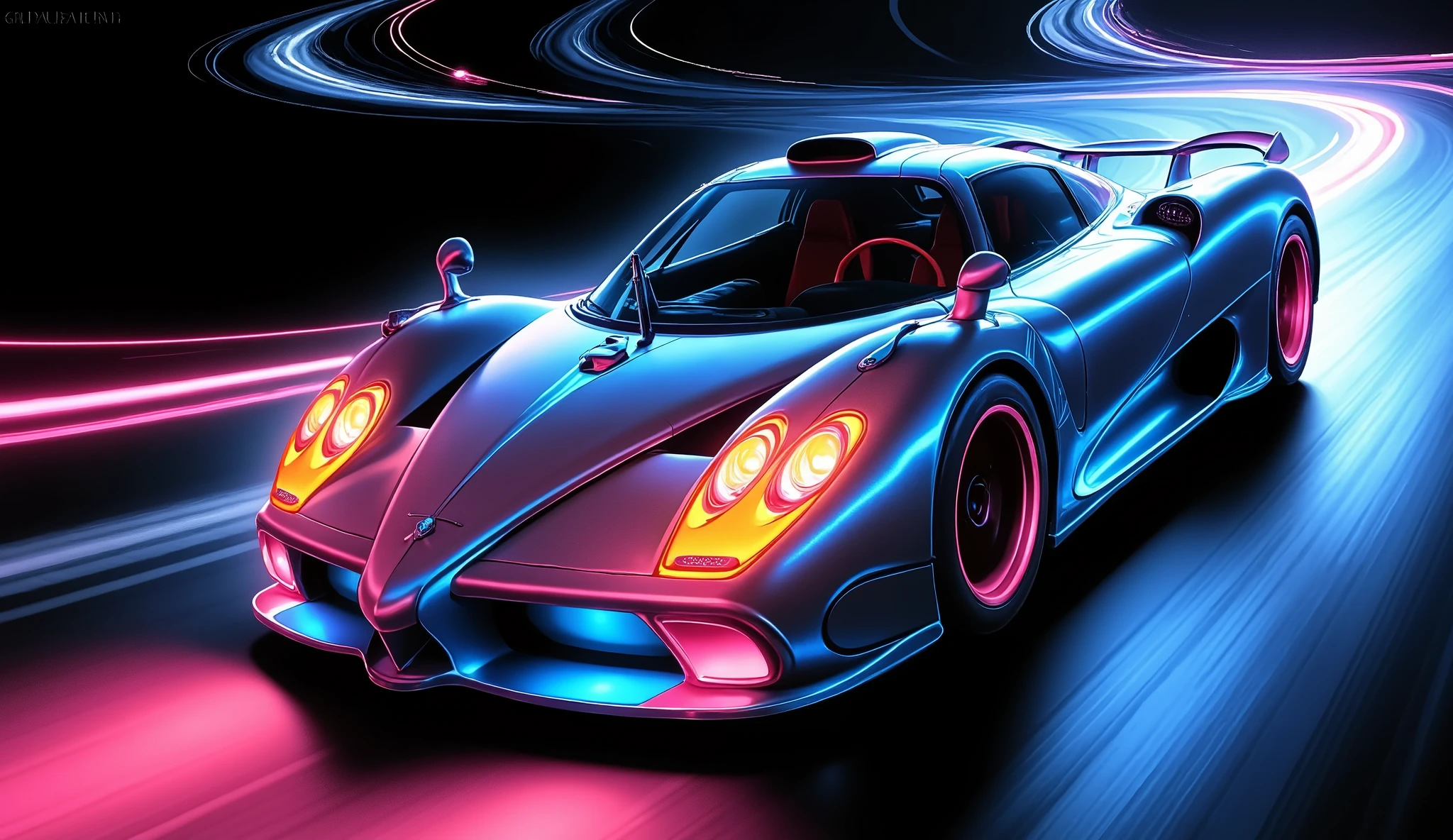 Pagani Zonda,Pagani Automobili hypercar,2-door coupe ,midship design,speeding through the Nürburgring,Hyperreal,4K detail,professional,Photographer's,athletic , stylish , top quality,UHD, bright colors,vibrant colors,dynamic
