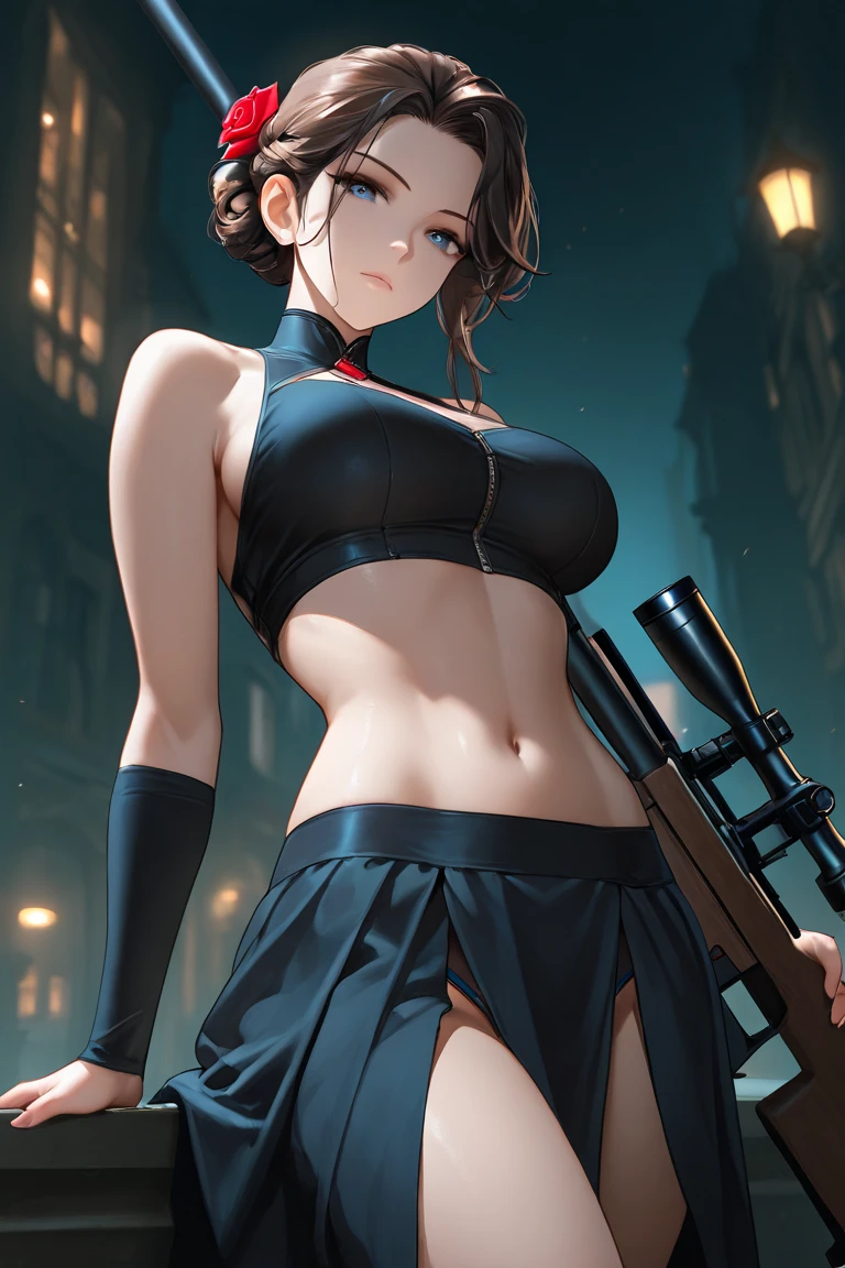 Woman short hair holding stick, general black panties ww2. General black ww2 bra, general ww2 black hats, elegant. tanks and soldiers in the background,red blood element,hd light and dark, balance rendering, HD lighting and dark )<=(epic image quality)dark atmosphere with bright particle light(many effects in background)