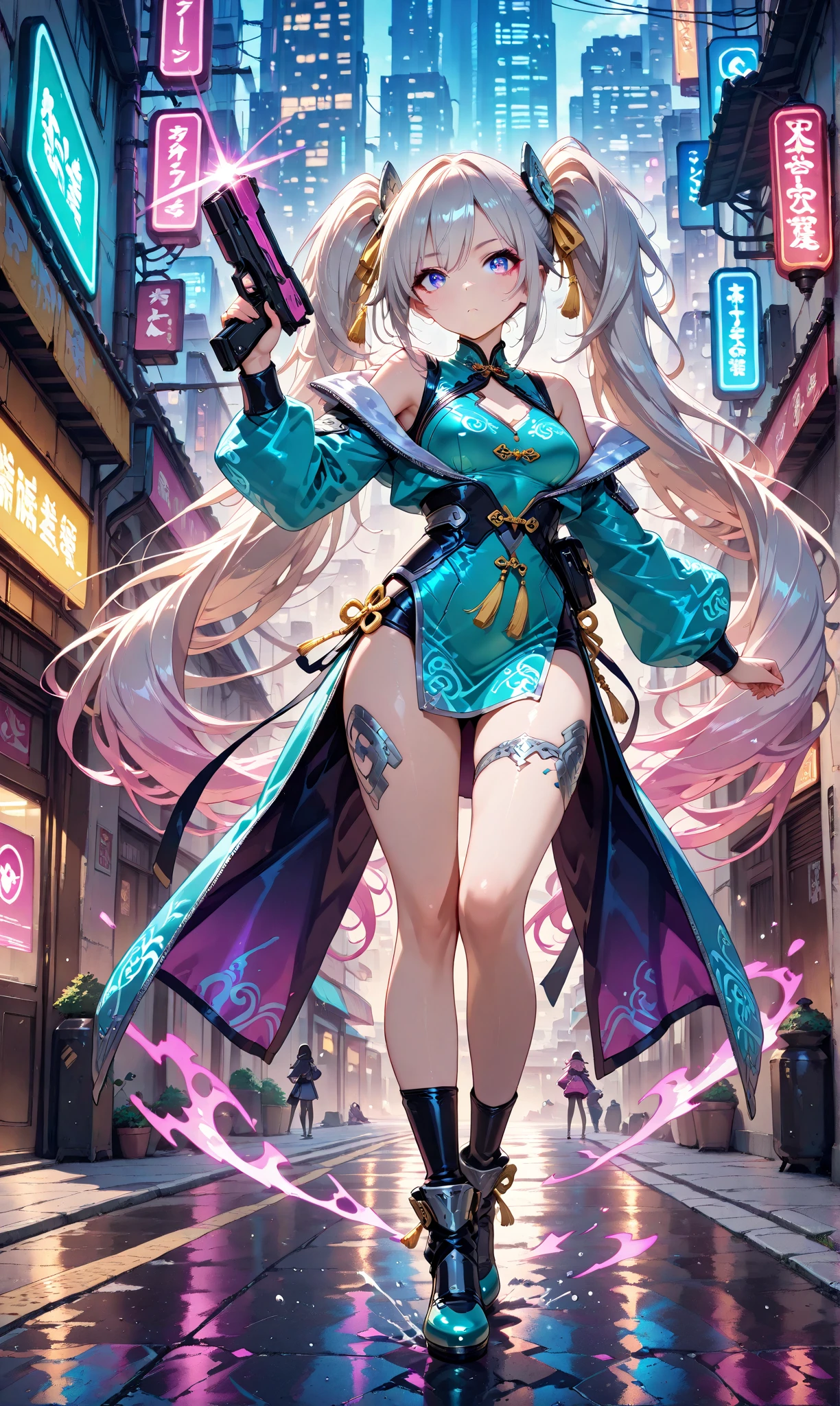tmasterpiece、top-quality、ultra - detailed、offcial art、aestheticly pleasing、1girl in、Fault art:1.5、extremely colorful:1.5