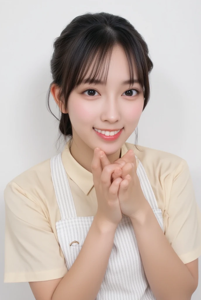Wearing an apron