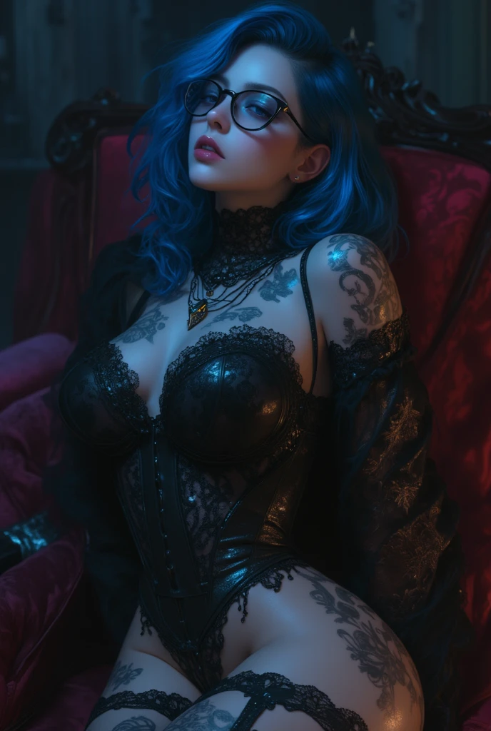 NSFW,1girl,ass,bare shoulders,bayonetta,black hair,breasts,glasses,gloves,large breasts,lips,long hair,looking at viewer,semi-rimless eyewear,signature,solo,under-rim eyewear,<lora:xianyun:0.7>,