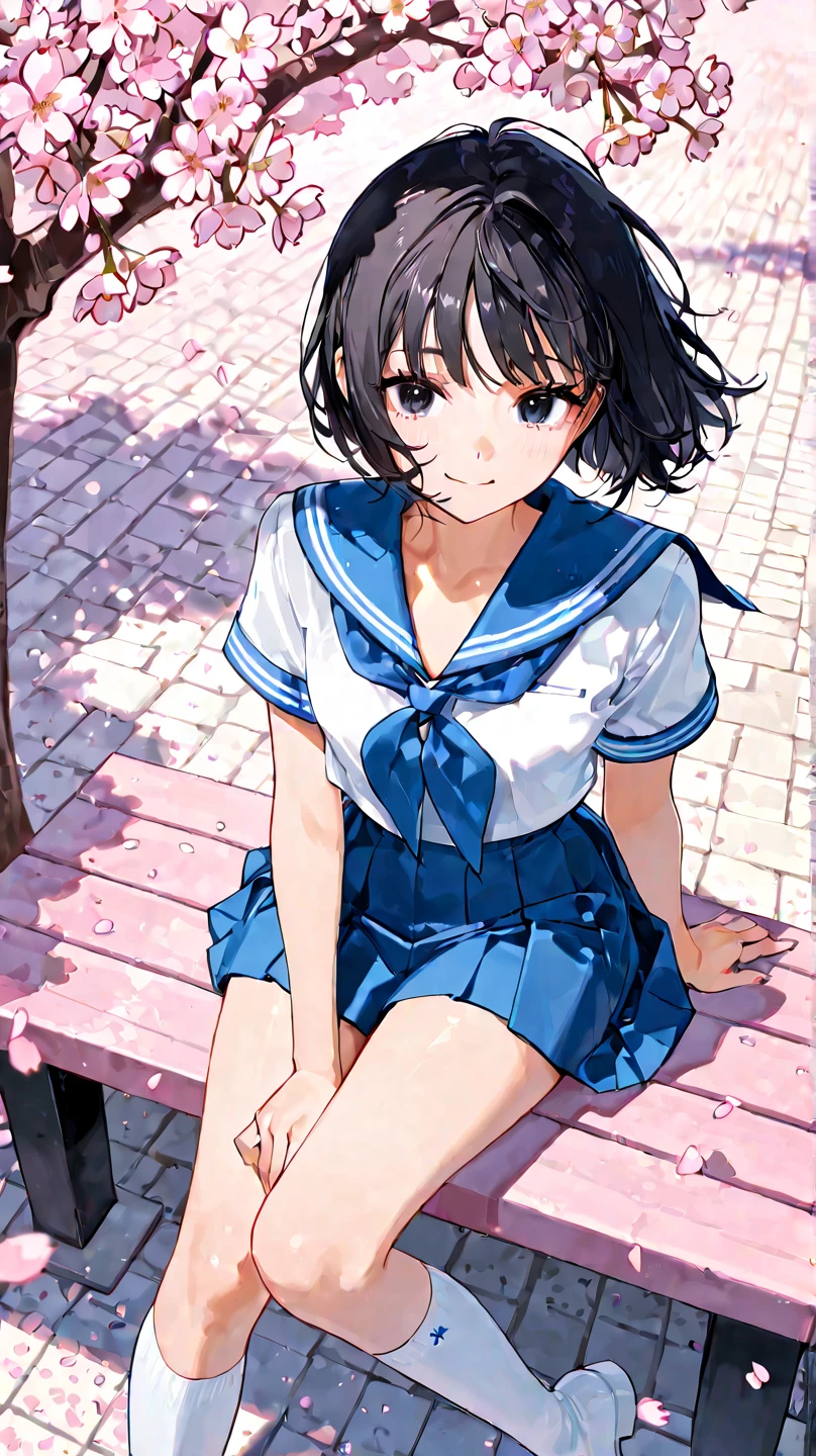 (Highest quality:1.2, Manga works, Manga style, Very detailed, Latest, Vibrant, digital coloring, High Contrast, masterpiece:1.2, Highest quality, Best aesthetics, There is), ((( 1 female:1.2))), Random hairstyle、Sailor suit、loafers、(White shirt、Pleated skirt、Knee-high socks、White simple panties:1.2)、Unbutton、topless、Open shirt