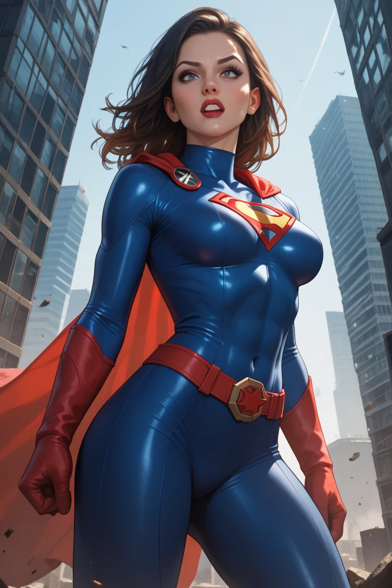 (realistic:1.1), (Dutch angle:1.1), PussyBigDildoQuiron style, erotic, glamour model, erotic pose,enjoying, shiny skin, fit, athletic,(best quality:1.15),1girl, Bodysuite, vaginal object insertion, sex toy, (dildo), pussy, Dappled Light, botomless, <lora:quiron_PussyBigDildo_v1_Lora:0.87>, (highly detailed:1.2),(detailed face:1.2), (dynamic angle:1.2), (dynamic pose:1.2), rim lighting, the Superman (DC Comics): Superman's blue suit, red cape, and "S" emblem make him a legendary superhero character to cosplay.