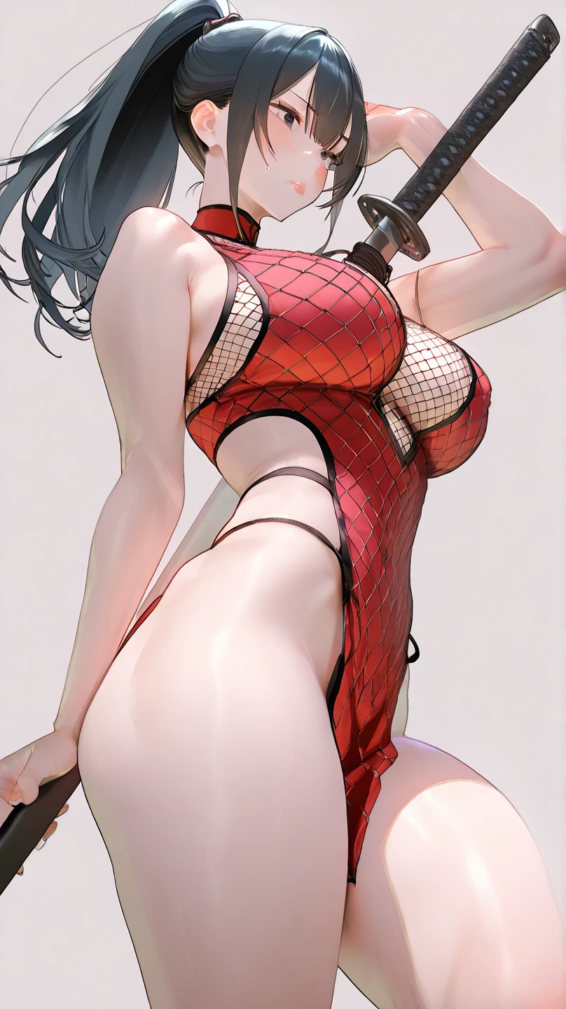 Rinko Iori( Sexy, Slender and sexy body, Big, saggy boobs, empty eyes), Bedroom at night, standing alone, naked body, dark blue hair,solo, nude, Sexy waist teasing, flirting, craving for sex,wicked smile, provocative pose, Full-body shot,, Best Quality, highly detaild, Delicate facial expressions, waruochi,The entire body is elaborately tattooed..rinko is standing with his hands against the wall and his hips back.