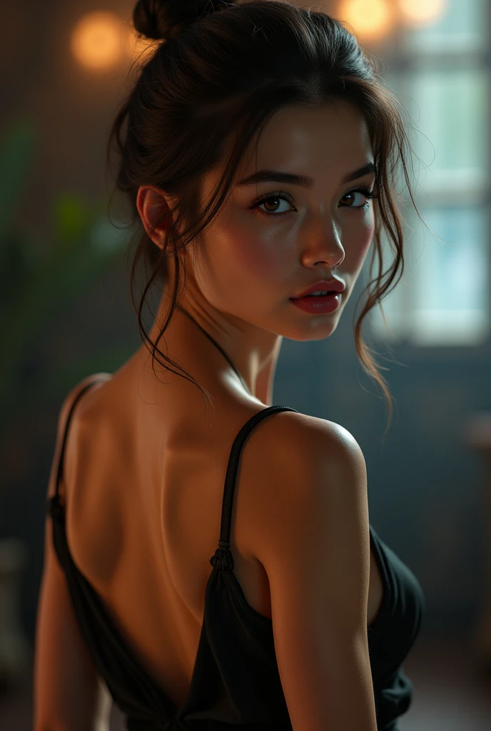 Sexy girl with no bra