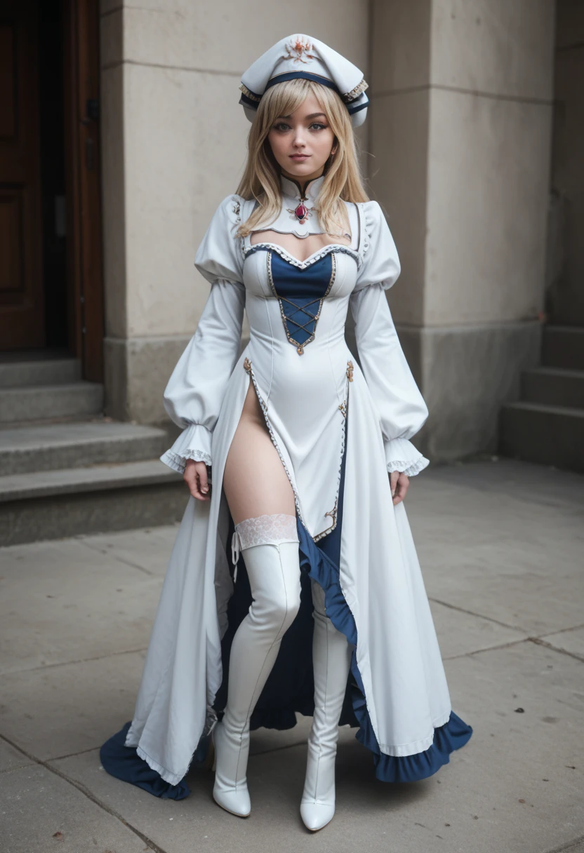 Bride2nd, SecondOutfit, (masterpiece:1.2), (ultra detailed), (8k, intricate), (85mm), light particles, lighting, full body, walk on all four, (highly detailed:1.2), breast focus, (detailed face:1,5), (rule of third_composition:1.3), (Line of action:1.2), daylight, solo